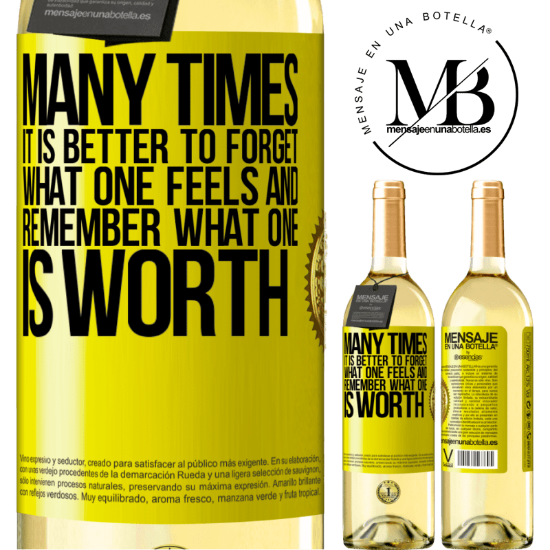 29,95 € Free Shipping | White Wine WHITE Edition Many times it is better to forget what one feels and remember what one is worth Yellow Label. Customizable label Young wine Harvest 2022 Verdejo