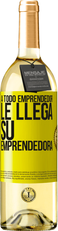 29,95 € | Vino Blanco Edición WHITE A todo emprendedor le llega su emprendedora Etiqueta Amarilla. Etiqueta personalizable Vino joven Cosecha 2025 Verdejo