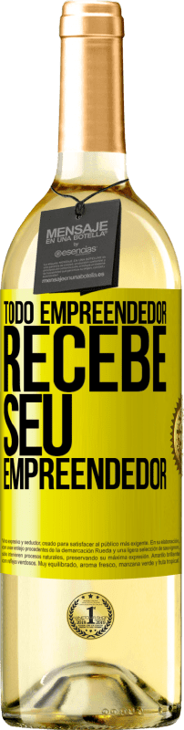 Envio grátis | Vinho branco Edição WHITE Todo empreendedor recebe seu empreendedor Etiqueta Amarela. Etiqueta personalizável Vinho jovem Colheita 2023 Verdejo