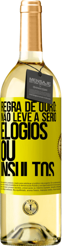 29,95 € Envio grátis | Vinho branco Edição WHITE Regra de ouro: não leve a sério elogios ou insultos Etiqueta Amarela. Etiqueta personalizável Vinho jovem Colheita 2023 Verdejo