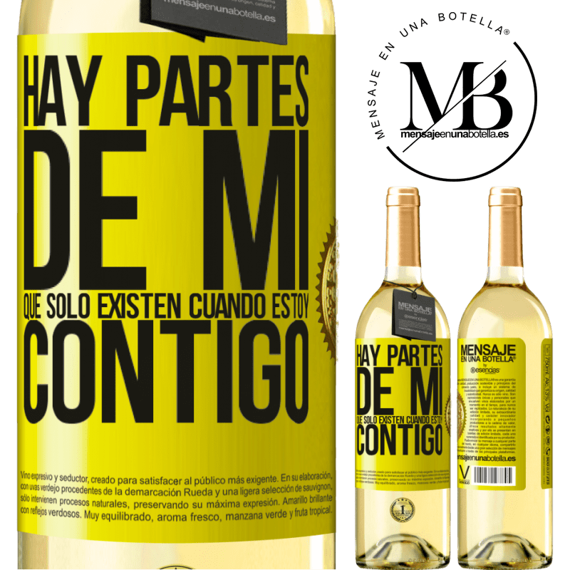 29,95 € Envoi gratuit | Vin blanc Édition WHITE Il y a des parties de moi qui n'existent que lorsque je suis avec toi Étiquette Jaune. Étiquette personnalisable Vin jeune Récolte 2022 Verdejo
