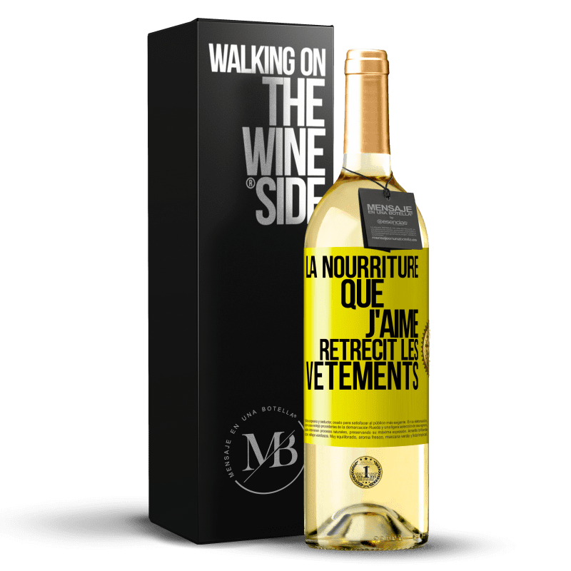 29,95 € Envoi gratuit | Vin blanc Édition WHITE La nourriture que j'aime rétrécit les vêtements Étiquette Jaune. Étiquette personnalisable Vin jeune Récolte 2024 Verdejo