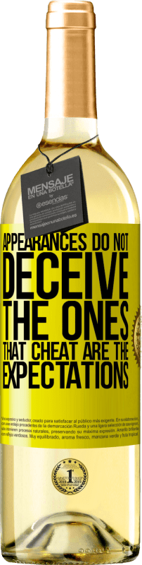 29,95 € 免费送货 | 白葡萄酒 WHITE版 外观不会欺骗。作弊的是期望 黄色标签. 可自定义的标签 青年酒 收成 2025 Verdejo