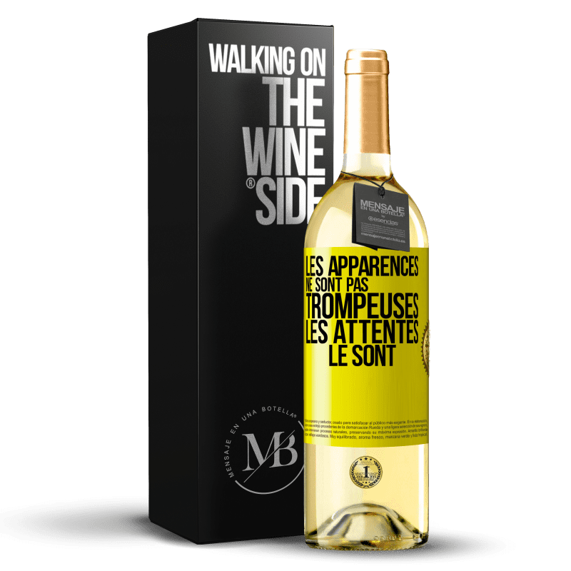 29,95 € Envoi gratuit | Vin blanc Édition WHITE Les apparences ne sont pas trompeuses. Les attentes le sont Étiquette Jaune. Étiquette personnalisable Vin jeune Récolte 2024 Verdejo