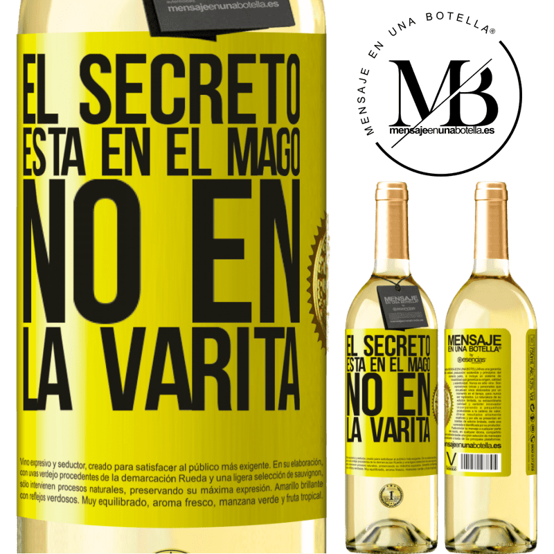 29,95 € Envío gratis | Vino Blanco Edición WHITE El secreto está en el mago, no en la varita Etiqueta Amarilla. Etiqueta personalizable Vino joven Cosecha 2024 Verdejo