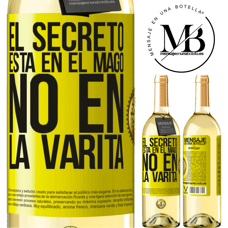 29,95 € Envío gratis | Vino Blanco Edición WHITE El secreto está en el mago, no en la varita Etiqueta Amarilla. Etiqueta personalizable Vino joven Cosecha 2025 Verdejo