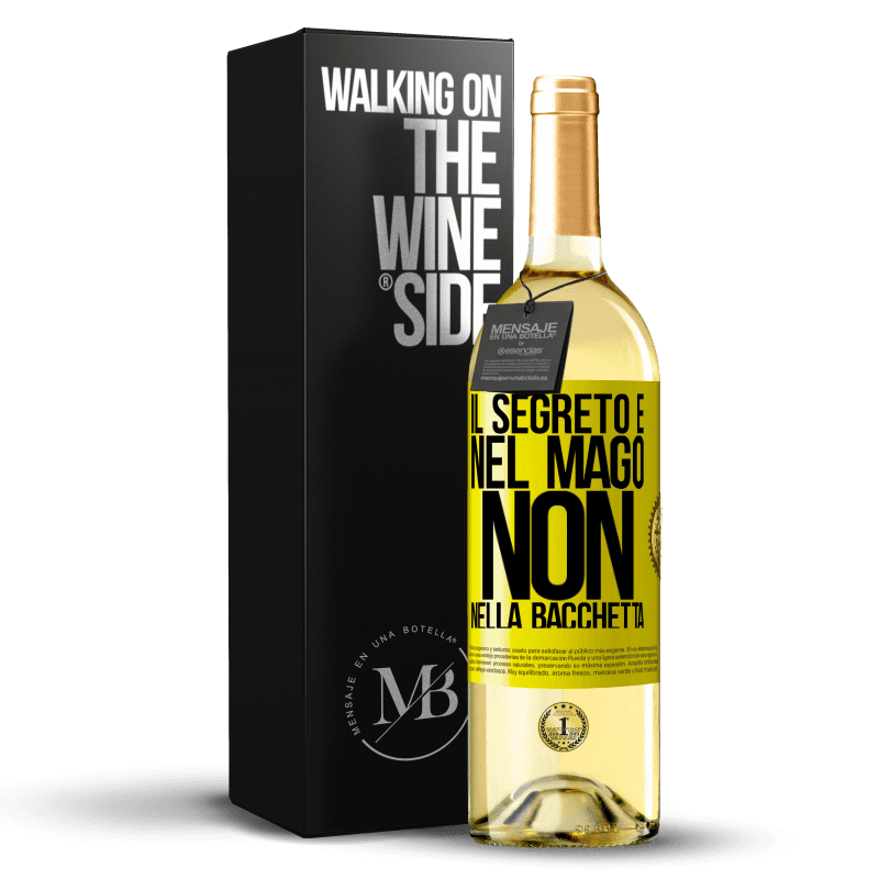 29,95 € Spedizione Gratuita | Vino bianco Edizione WHITE Il segreto è nel mago, non nella bacchetta Etichetta Gialla. Etichetta personalizzabile Vino giovane Raccogliere 2024 Verdejo