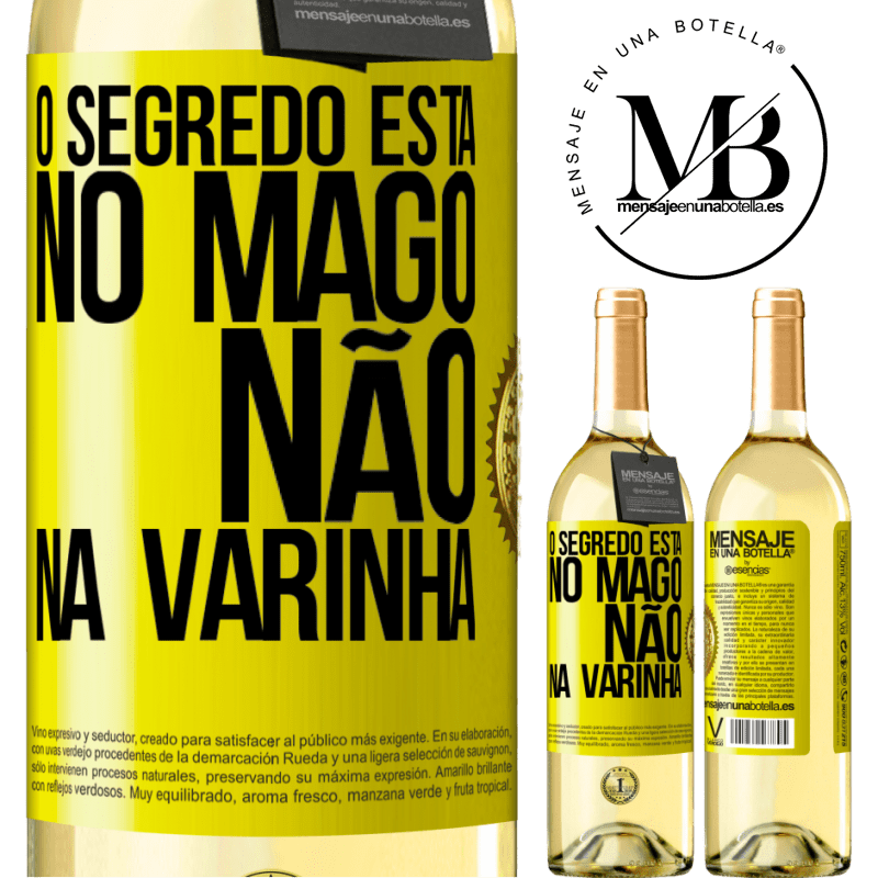 29,95 € Envio grátis | Vinho branco Edição WHITE O segredo está no mago, não na varinha Etiqueta Amarela. Etiqueta personalizável Vinho jovem Colheita 2024 Verdejo