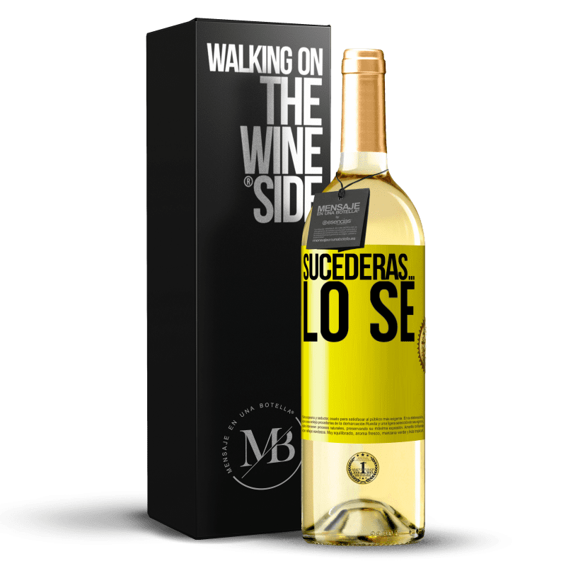 29,95 € Envío gratis | Vino Blanco Edición WHITE Sucederás… lo sé Etiqueta Amarilla. Etiqueta personalizable Vino joven Cosecha 2024 Verdejo