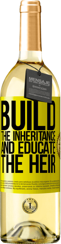 29,95 € | White Wine WHITE Edition Build the inheritance and educate the heir Yellow Label. Customizable label Young wine Harvest 2024 Verdejo