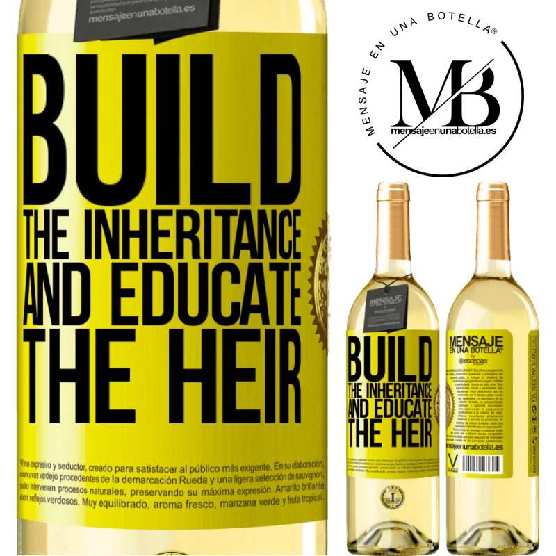29,95 € Free Shipping | White Wine WHITE Edition Build the inheritance and educate the heir Yellow Label. Customizable label Young wine Harvest 2022 Verdejo
