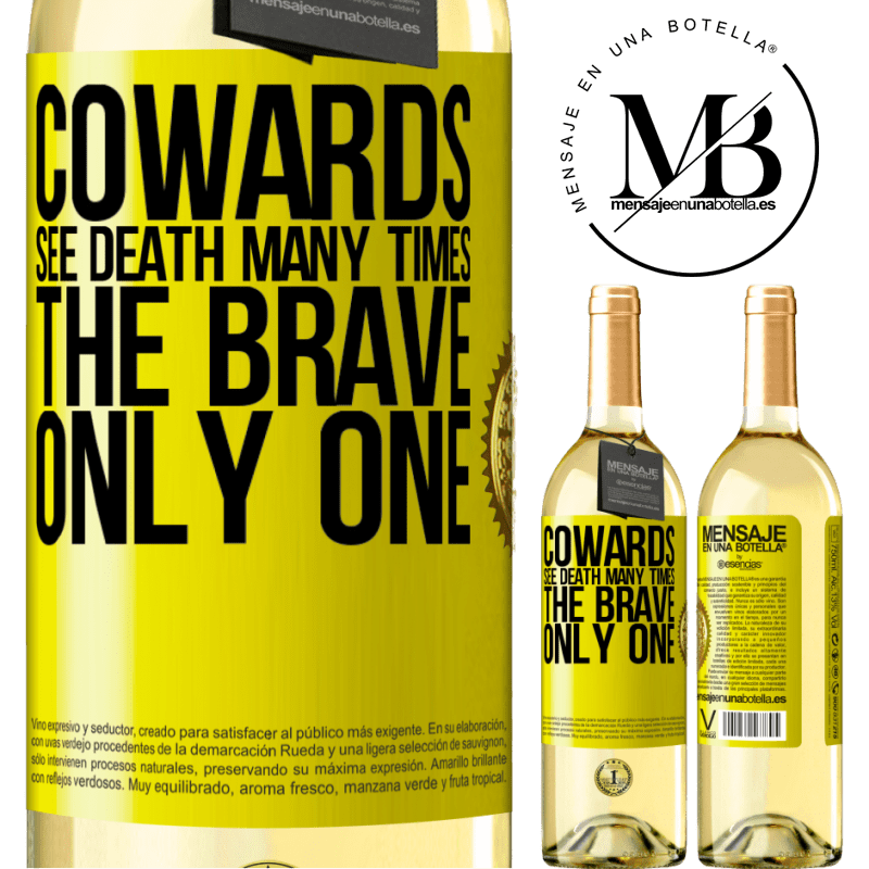 29,95 € Free Shipping | White Wine WHITE Edition Cowards see death many times. The brave only one Yellow Label. Customizable label Young wine Harvest 2022 Verdejo