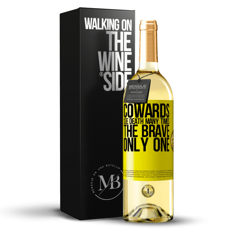 29,95 € Free Shipping | White Wine WHITE Edition Cowards see death many times. The brave only one Yellow Label. Customizable label Young wine Harvest 2023 Verdejo