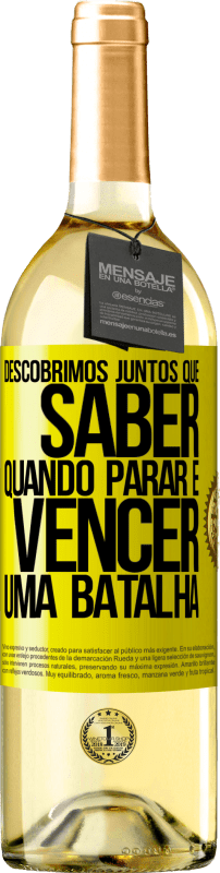 29,95 € | Vinho branco Edição WHITE Descobrimos juntos que saber quando parar é vencer uma batalha Etiqueta Amarela. Etiqueta personalizável Vinho jovem Colheita 2024 Verdejo