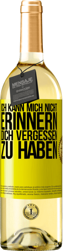 29,95 € Kostenloser Versand | Weißwein WHITE Ausgabe Ich kann mich nicht erinnern, dich vergessen zu haben Gelbes Etikett. Anpassbares Etikett Junger Wein Ernte 2023 Verdejo