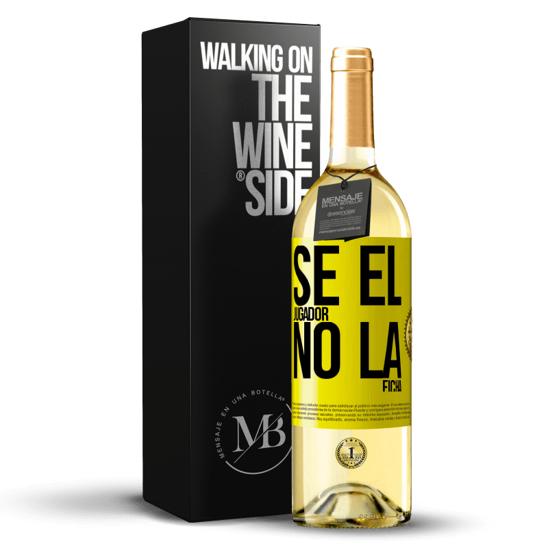 29,95 € Envío gratis | Vino Blanco Edición WHITE Se el jugador, no la ficha Etiqueta Amarilla. Etiqueta personalizable Vino joven Cosecha 2024 Verdejo