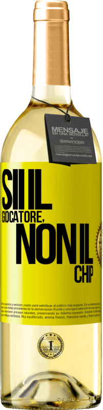 29,95 € Spedizione Gratuita | Vino bianco Edizione WHITE Sii il giocatore, non il chip Etichetta Gialla. Etichetta personalizzabile Vino giovane Raccogliere 2025 Verdejo