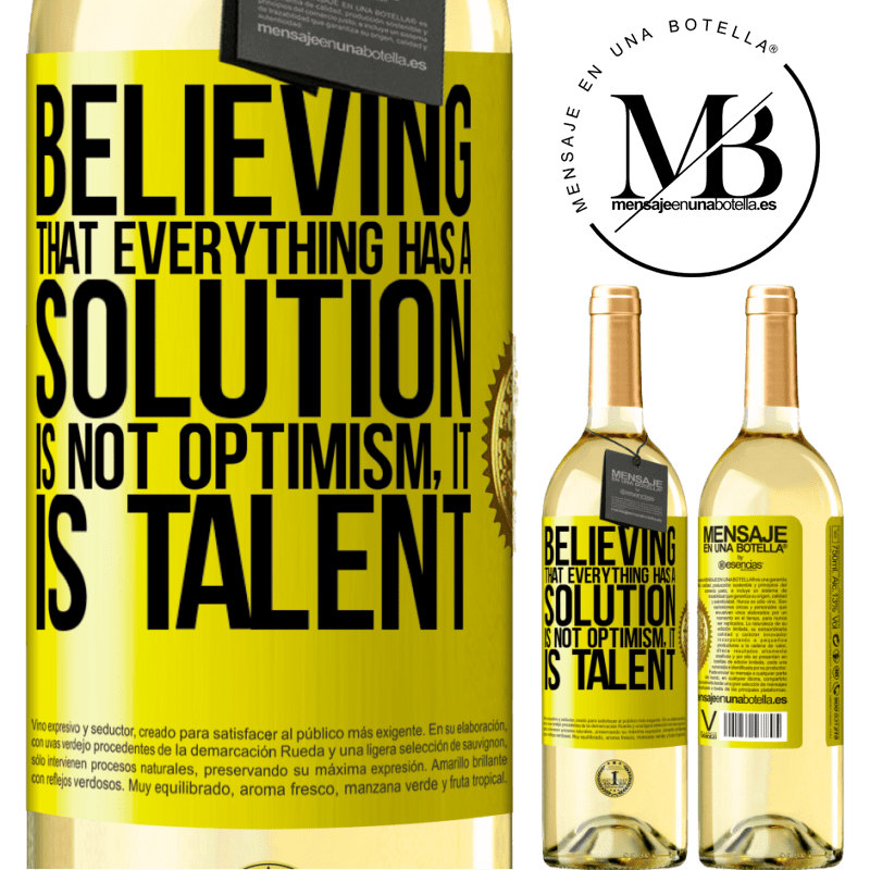 29,95 € Free Shipping | White Wine WHITE Edition Believing that everything has a solution is not optimism. Is slow Yellow Label. Customizable label Young wine Harvest 2022 Verdejo