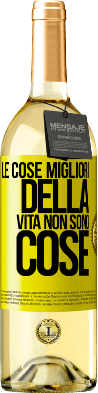 29,95 € | Vino bianco Edizione WHITE Le cose migliori della vita non sono cose Etichetta Gialla. Etichetta personalizzabile Vino giovane Raccogliere 2024 Verdejo