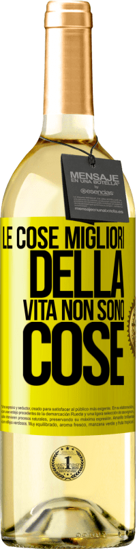 29,95 € | Vino bianco Edizione WHITE Le cose migliori della vita non sono cose Etichetta Gialla. Etichetta personalizzabile Vino giovane Raccogliere 2025 Verdejo