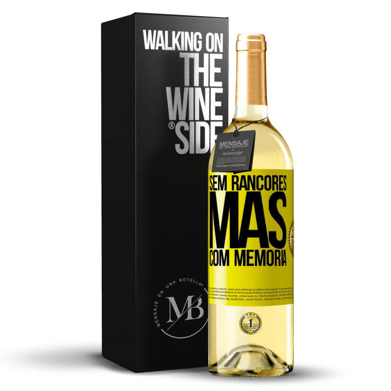 29,95 € Envio grátis | Vinho branco Edição WHITE Sem rancores, mas com memória Etiqueta Amarela. Etiqueta personalizável Vinho jovem Colheita 2024 Verdejo