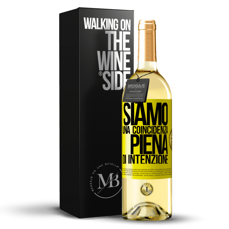 29,95 € Spedizione Gratuita | Vino bianco Edizione WHITE Siamo una coincidenza piena di intenzione Etichetta Gialla. Etichetta personalizzabile Vino giovane Raccogliere 2024 Verdejo