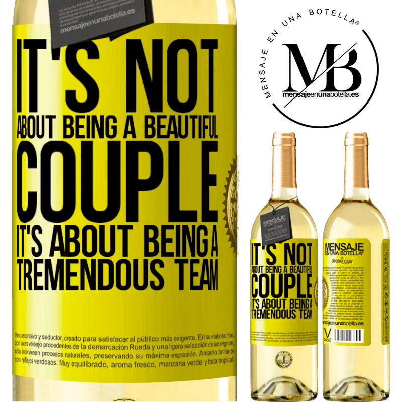 29,95 € Free Shipping | White Wine WHITE Edition It's not about being a beautiful couple. It's about being a tremendous team Yellow Label. Customizable label Young wine Harvest 2022 Verdejo