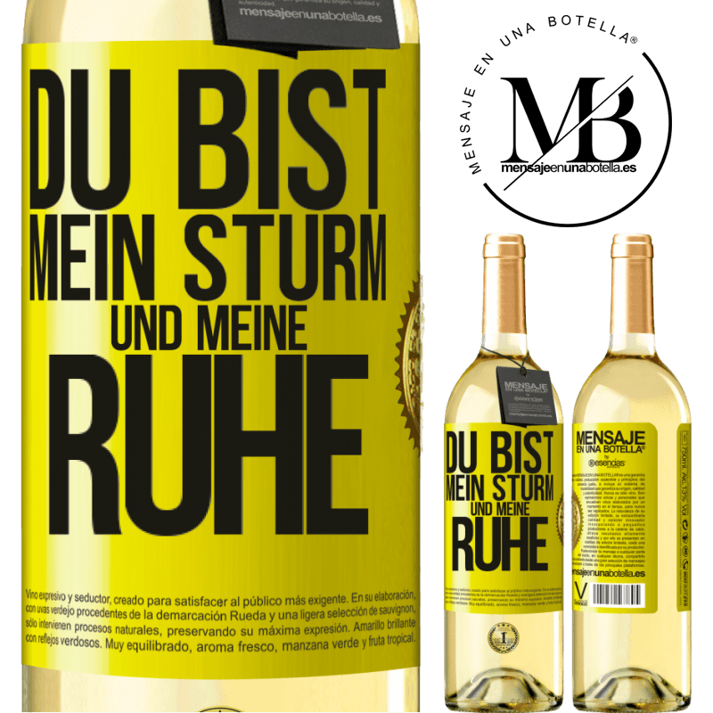 29,95 € Kostenloser Versand | Weißwein WHITE Ausgabe Du bist mein Sturm und meine Ruhe Gelbes Etikett. Anpassbares Etikett Junger Wein Ernte 2023 Verdejo