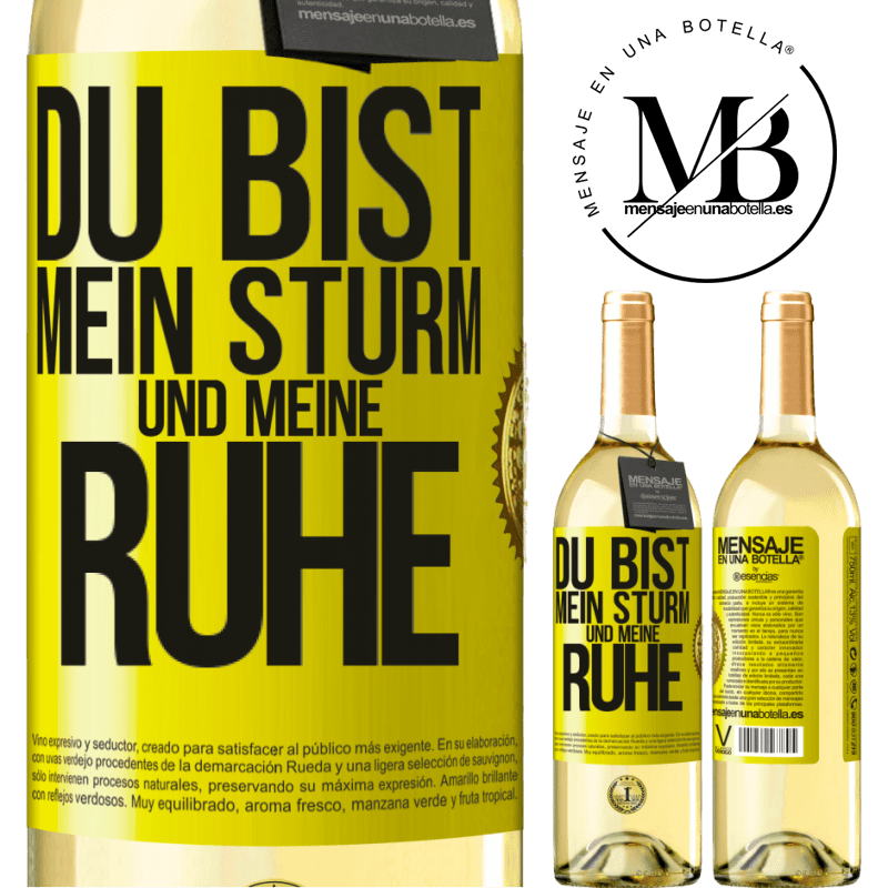 29,95 € Kostenloser Versand | Weißwein WHITE Ausgabe Du bist mein Sturm und meine Ruhe Gelbes Etikett. Anpassbares Etikett Junger Wein Ernte 2025 Verdejo