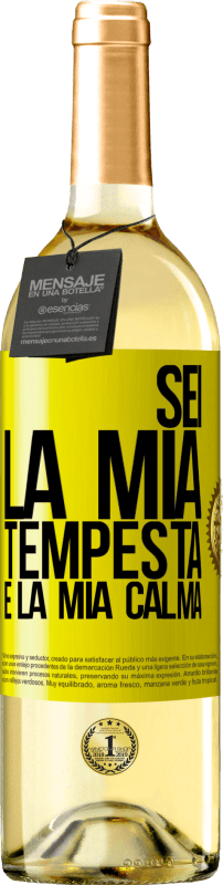 29,95 € | Vino bianco Edizione WHITE Sei la mia tempesta e la mia calma Etichetta Gialla. Etichetta personalizzabile Vino giovane Raccogliere 2024 Verdejo