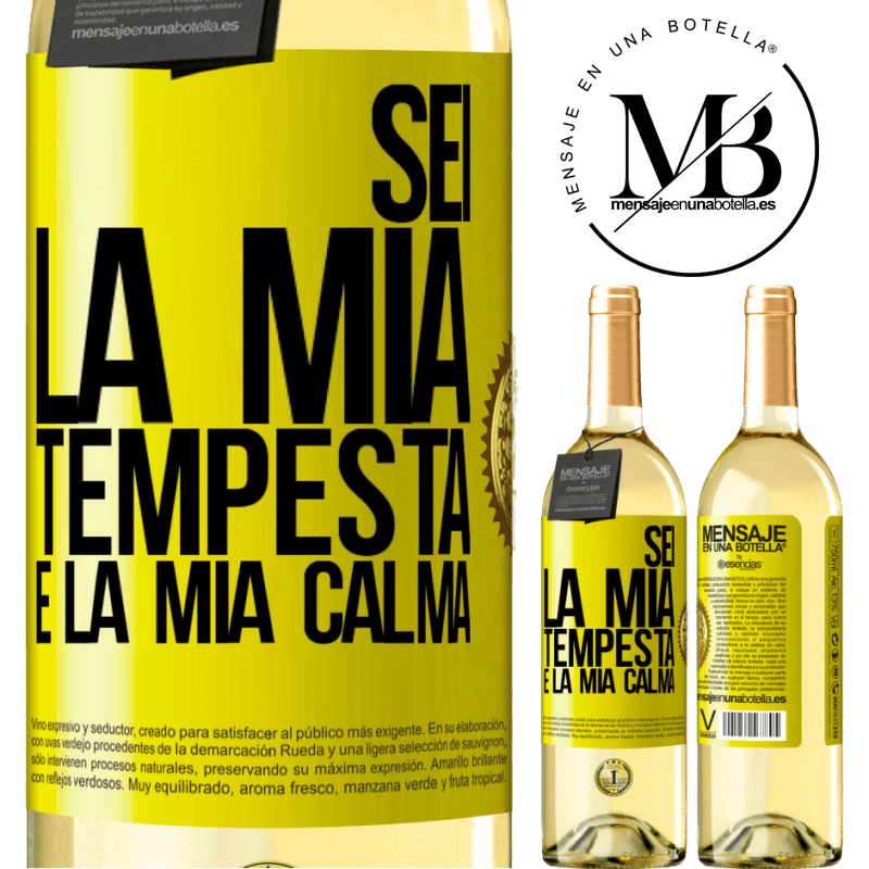 29,95 € Spedizione Gratuita | Vino bianco Edizione WHITE Sei la mia tempesta e la mia calma Etichetta Gialla. Etichetta personalizzabile Vino giovane Raccogliere 2023 Verdejo