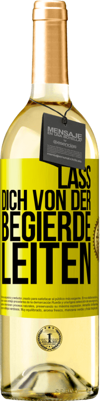 29,95 € | Weißwein WHITE Ausgabe Lass dich von der Begierde leiten Gelbes Etikett. Anpassbares Etikett Junger Wein Ernte 2024 Verdejo