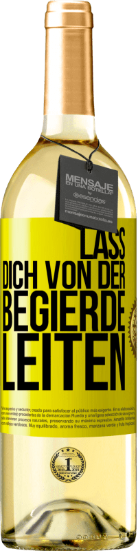 29,95 € | Weißwein WHITE Ausgabe Lass dich von der Begierde leiten Gelbes Etikett. Anpassbares Etikett Junger Wein Ernte 2025 Verdejo