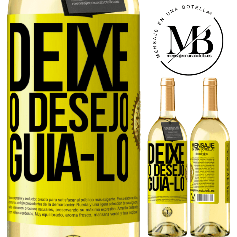29,95 € Envio grátis | Vinho branco Edição WHITE Deixe o desejo guiá-lo Etiqueta Amarela. Etiqueta personalizável Vinho jovem Colheita 2024 Verdejo