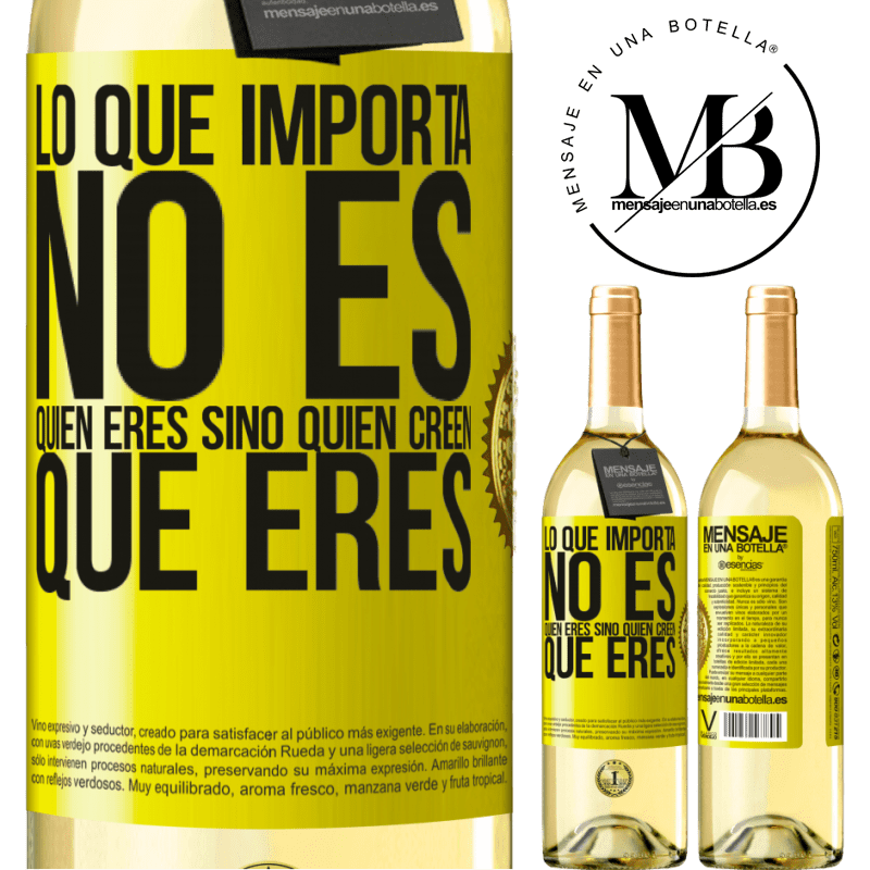 29,95 € Envoi gratuit | Vin blanc Édition WHITE Ce qui compte, ce n'est pas qui vous êtes, mais qui ils pensent que vous êtes Étiquette Jaune. Étiquette personnalisable Vin jeune Récolte 2022 Verdejo