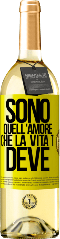 29,95 € Spedizione Gratuita | Vino bianco Edizione WHITE Sono quell'amore che la vita ti deve Etichetta Gialla. Etichetta personalizzabile Vino giovane Raccogliere 2025 Verdejo