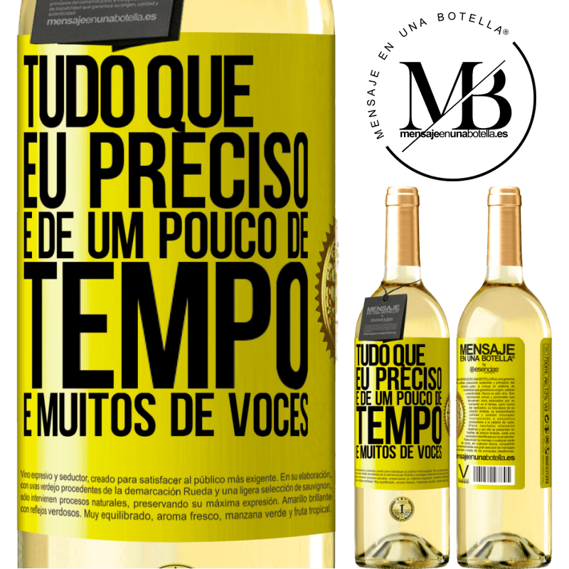 29,95 € Envio grátis | Vinho branco Edição WHITE Tudo que eu preciso é de um pouco de tempo e muitos de vocês Etiqueta Amarela. Etiqueta personalizável Vinho jovem Colheita 2023 Verdejo