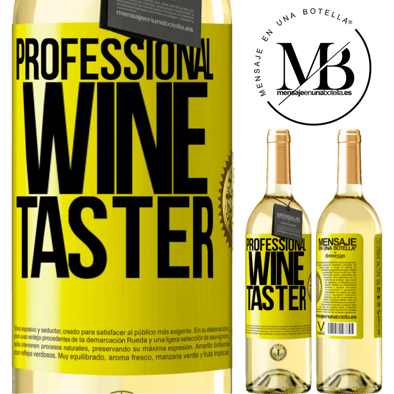 29,95 € Free Shipping | White Wine WHITE Edition Professional wine taster Yellow Label. Customizable label Young wine Harvest 2022 Verdejo