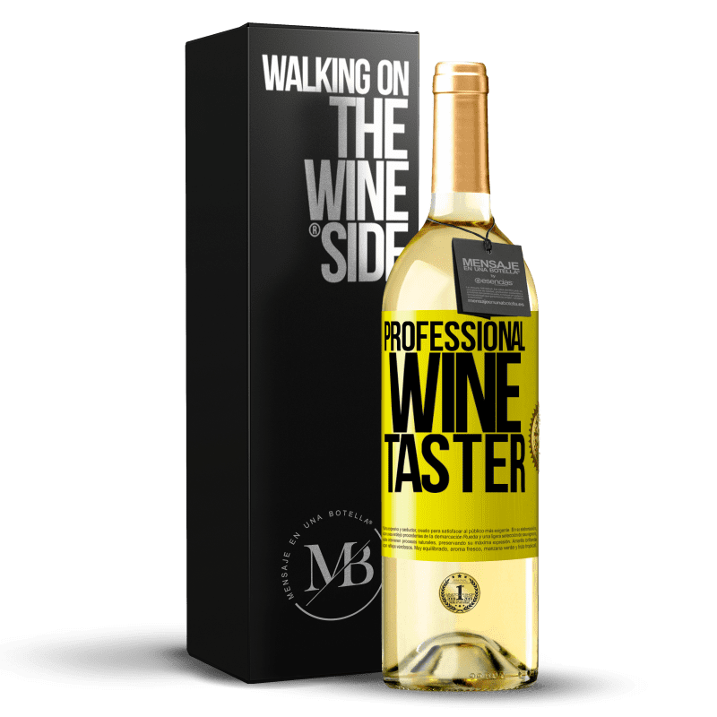 29,95 € 送料無料 | 白ワイン WHITEエディション Professional wine taster 黄色のラベル. カスタマイズ可能なラベル 若いワイン 収穫 2023 Verdejo