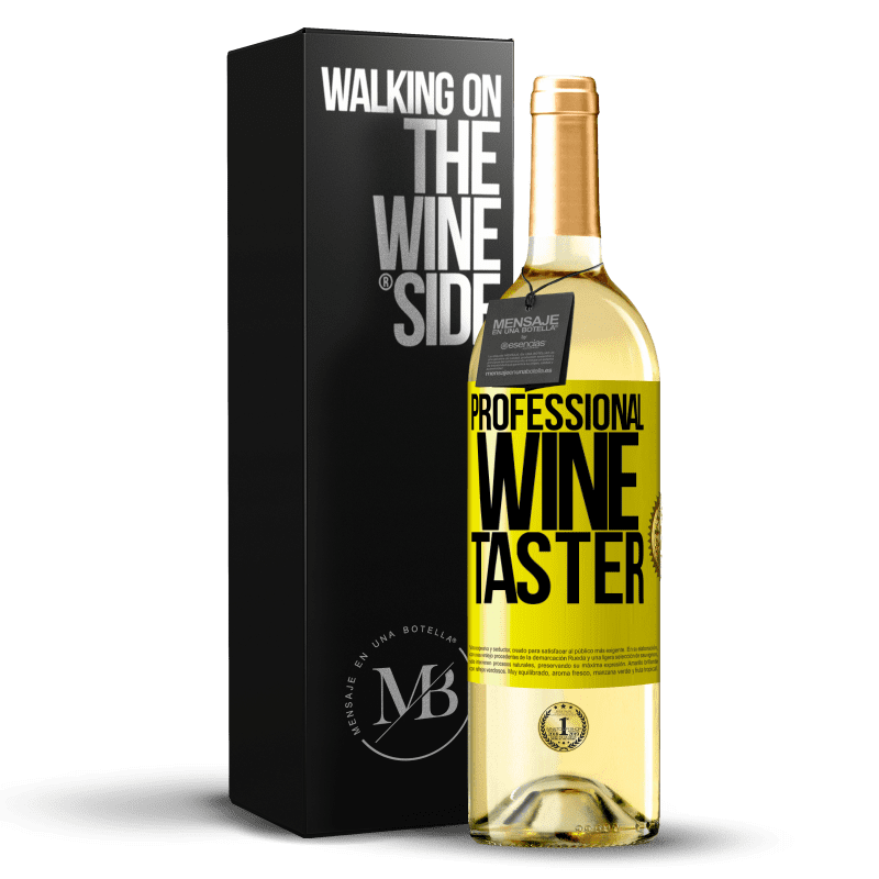 29,95 € Spedizione Gratuita | Vino bianco Edizione WHITE Professional wine taster Etichetta Gialla. Etichetta personalizzabile Vino giovane Raccogliere 2023 Verdejo