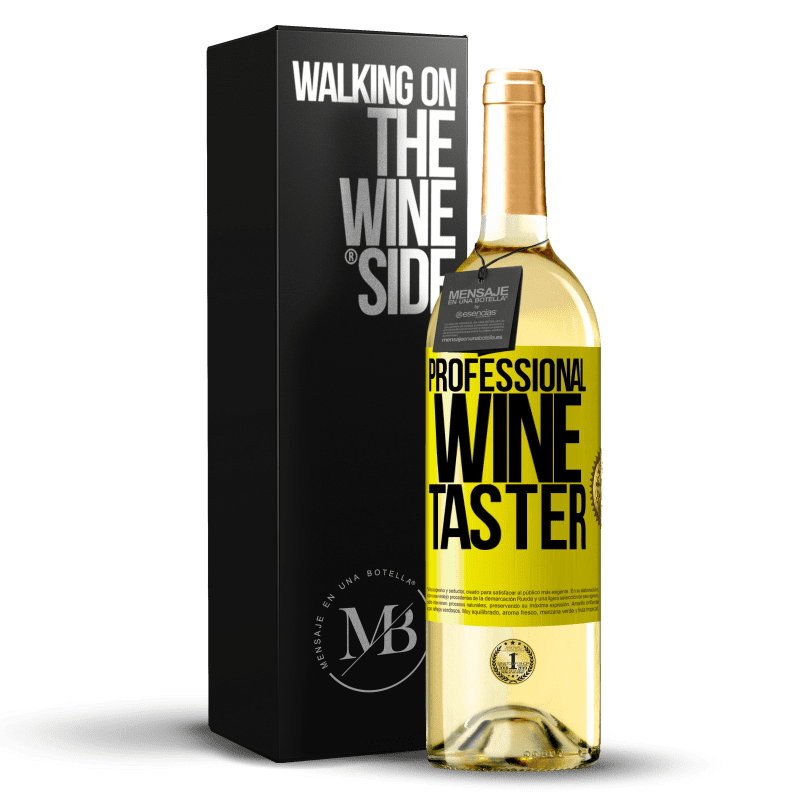 29,95 € Spedizione Gratuita | Vino bianco Edizione WHITE Professional wine taster Etichetta Gialla. Etichetta personalizzabile Vino giovane Raccogliere 2024 Verdejo