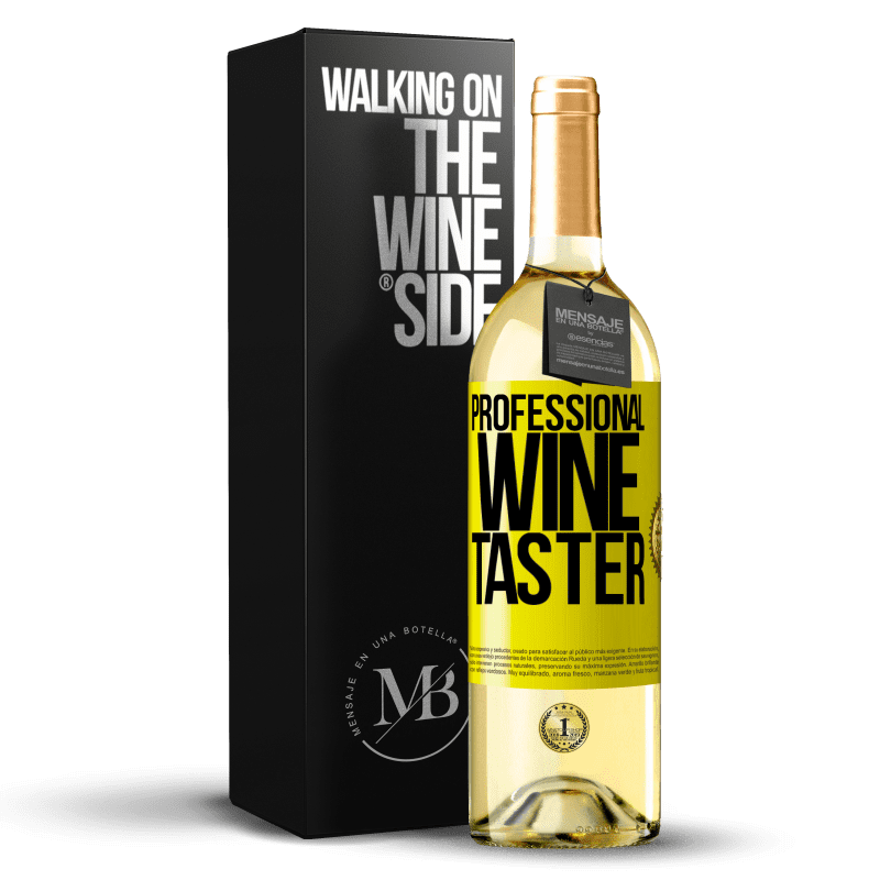 29,95 € Envio grátis | Vinho branco Edição WHITE Professional wine taster Etiqueta Amarela. Etiqueta personalizável Vinho jovem Colheita 2023 Verdejo