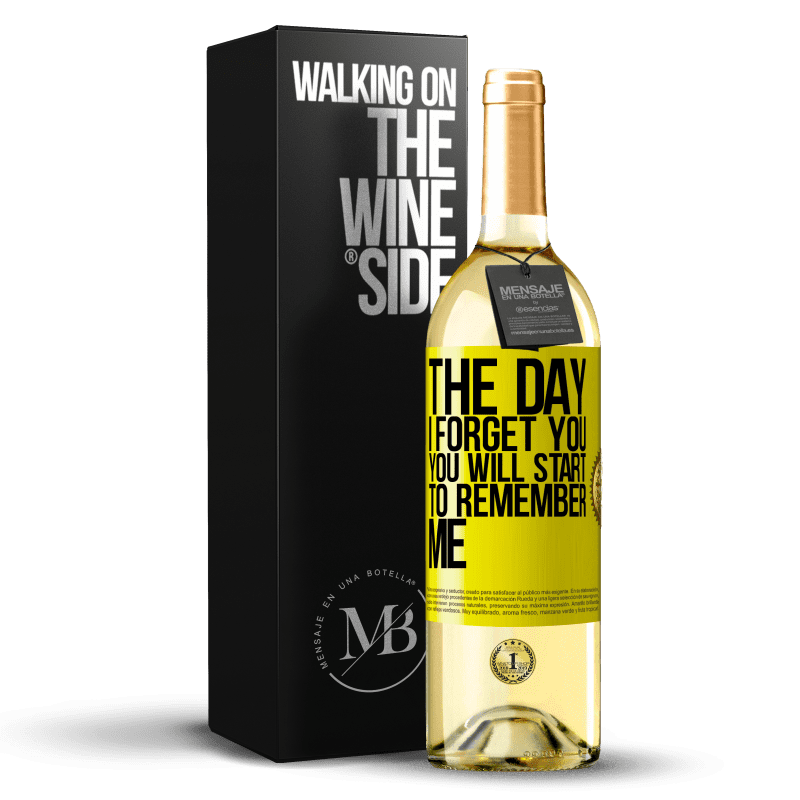 29,95 € Free Shipping | White Wine WHITE Edition The day I forget you, you will start to remember me Yellow Label. Customizable label Young wine Harvest 2023 Verdejo