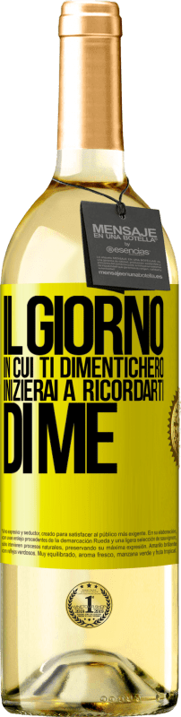 Spedizione Gratuita | Vino bianco Edizione WHITE Il giorno in cui ti dimenticherò, inizierai a ricordarti di me Etichetta Gialla. Etichetta personalizzabile Vino giovane Raccogliere 2023 Verdejo