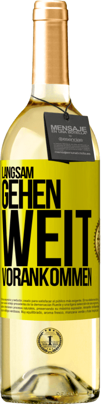 29,95 € | Weißwein WHITE Ausgabe Langsam gehen. Weit vorankommen Gelbes Etikett. Anpassbares Etikett Junger Wein Ernte 2024 Verdejo