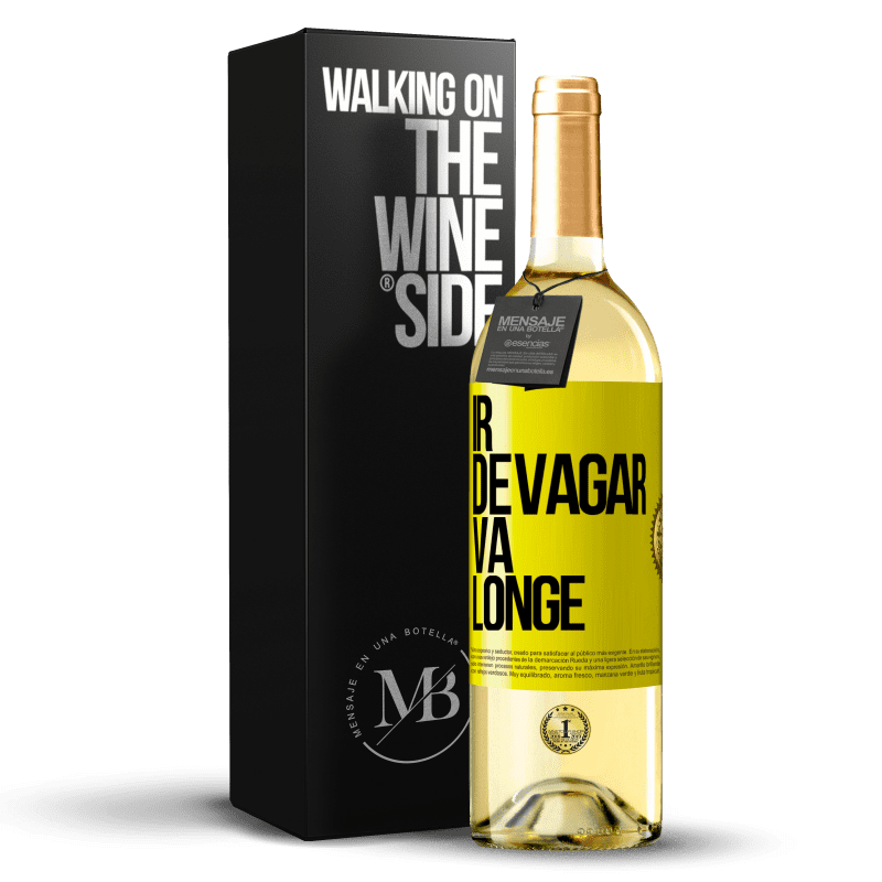 29,95 € Envio grátis | Vinho branco Edição WHITE Ir devagar. Vá longe Etiqueta Amarela. Etiqueta personalizável Vinho jovem Colheita 2025 Verdejo