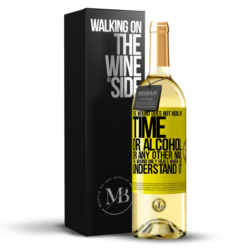 29,95 € Free Shipping | White Wine WHITE Edition The wound does not heal or time, or alcohol, or any other nail. The wound only heals when you understand it Yellow Label. Customizable label Young wine Harvest 2024 Verdejo