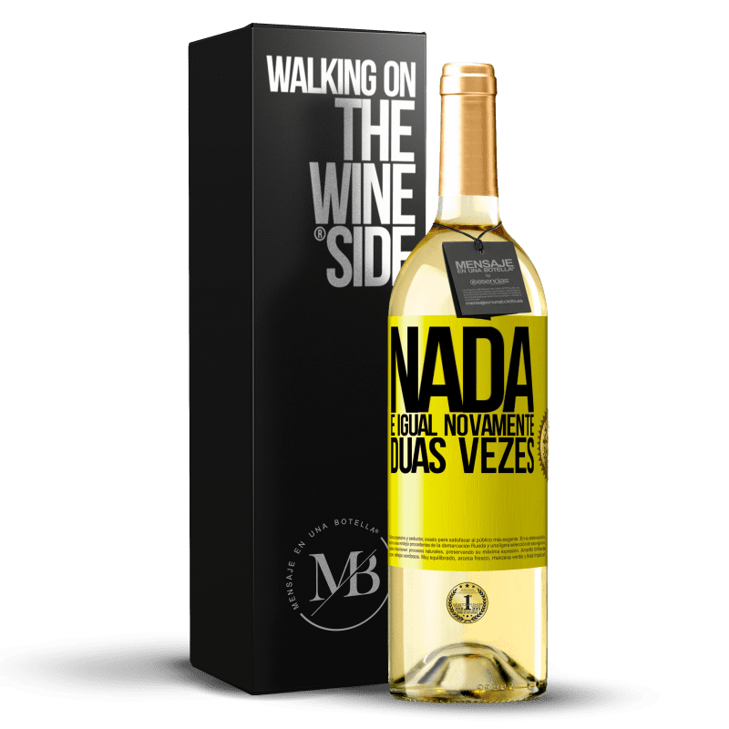 29,95 € Envio grátis | Vinho branco Edição WHITE Nada é igual novamente duas vezes Etiqueta Amarela. Etiqueta personalizável Vinho jovem Colheita 2024 Verdejo