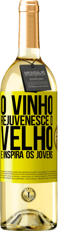 29,95 € | Vinho branco Edição WHITE O vinho rejuvenesce o velho e inspira os jovens Etiqueta Amarela. Etiqueta personalizável Vinho jovem Colheita 2023 Verdejo