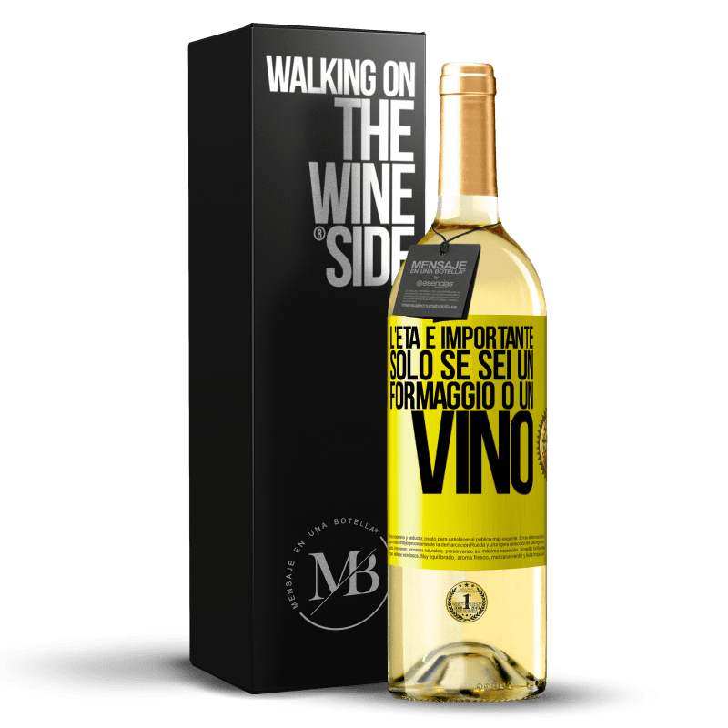 29,95 € Spedizione Gratuita | Vino bianco Edizione WHITE L'età è importante solo se sei un formaggio o un vino Etichetta Gialla. Etichetta personalizzabile Vino giovane Raccogliere 2025 Verdejo